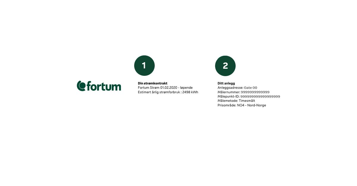 Øvre del av fakturaens andre side